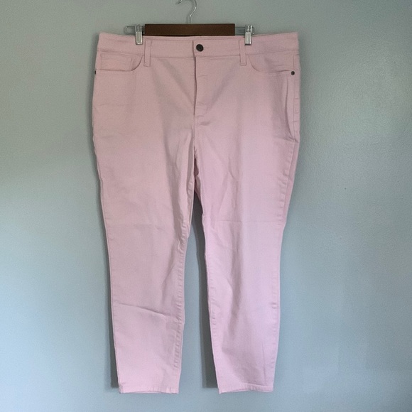 Pink Skinny Leg Stretch Jeans Size 20 St Johns Bay Denim 5 Pocket Jean - Picture 1 of 6